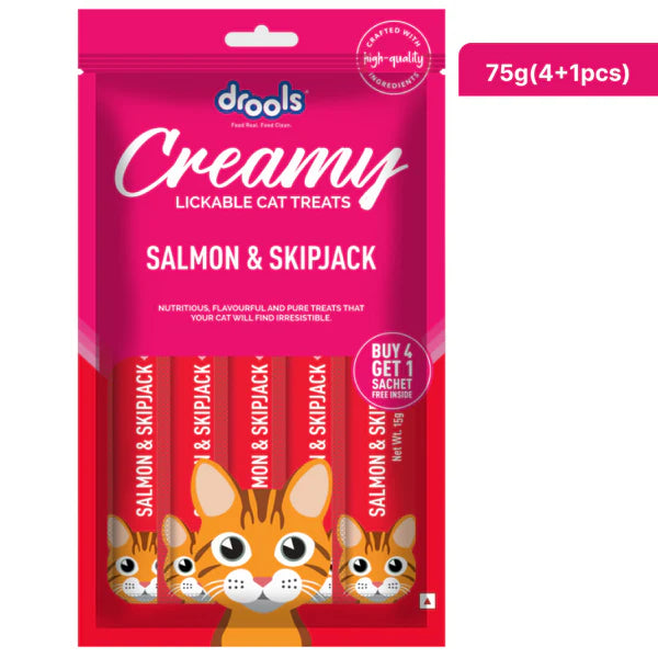Drools Salmon & Skipjack, Crab & Chicken and Real Chicken Creamy Cat Treats Combo