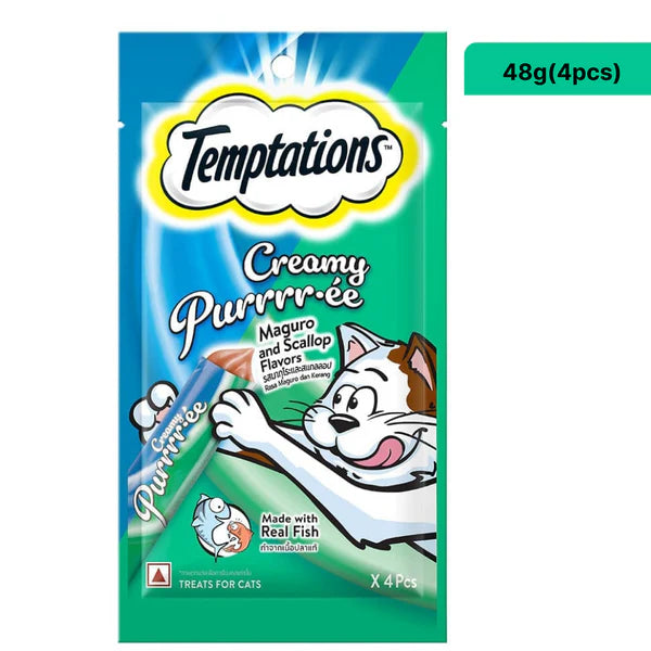 Temptations Purrrr ee Chicken & Tuna, Salmon & Cheese, Maguro & Scallop Cat Treats Combo