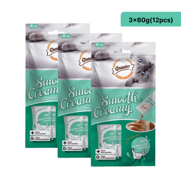 Gnawlers Chicken and Liver Flavour Creamy Cat Treats