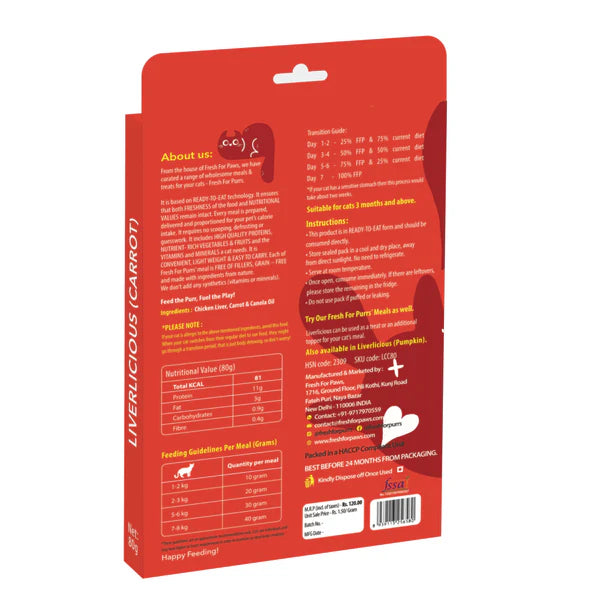 Fresh For Purrs Liverlicious Carrot Supplement for Cats