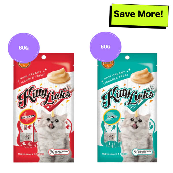 Kitty Licks Chicken Flavour and Tuna Cat Treats Combo