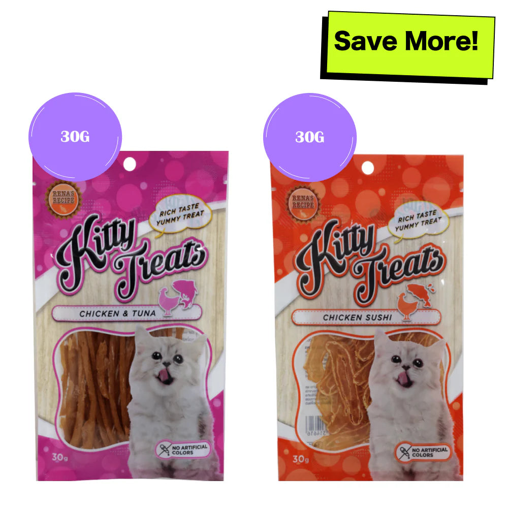 Kitty Treats Soft Chicken & Tuna and Chicken Sushi Cat Treats Combo