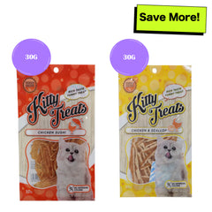 Kitty Treats Chicken Sushi and Chicken with Scallop Flavour Cat Treats Combo