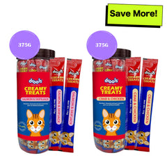 Drools Salmon & Skipjack and Crab & Chicken Creamy Cat Treats Combo