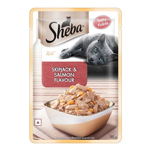 Sheba Tuna Flavor and Tuna & Prawn Maguro Selection Melty Premium Treat and Skipjack & Salmon Fish Mix Cat Wet Food Combo
