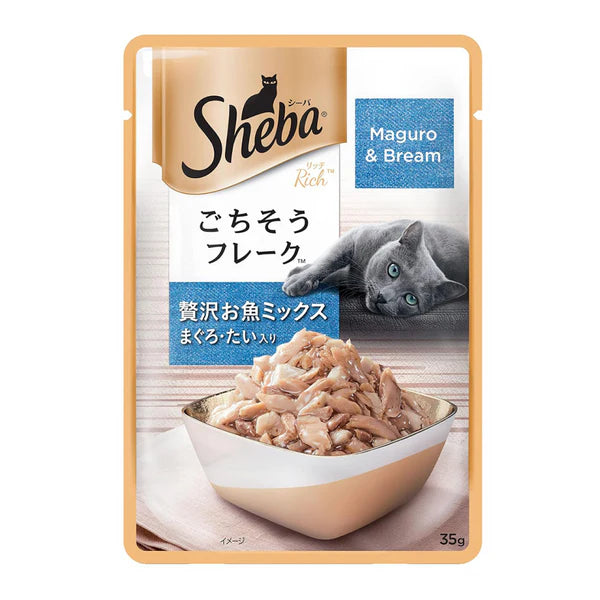 Sheba Skipjack & Salmon, Fish with Sasami and Maguro & Bream Fish Mix Premium Cat Wet Food Combo
