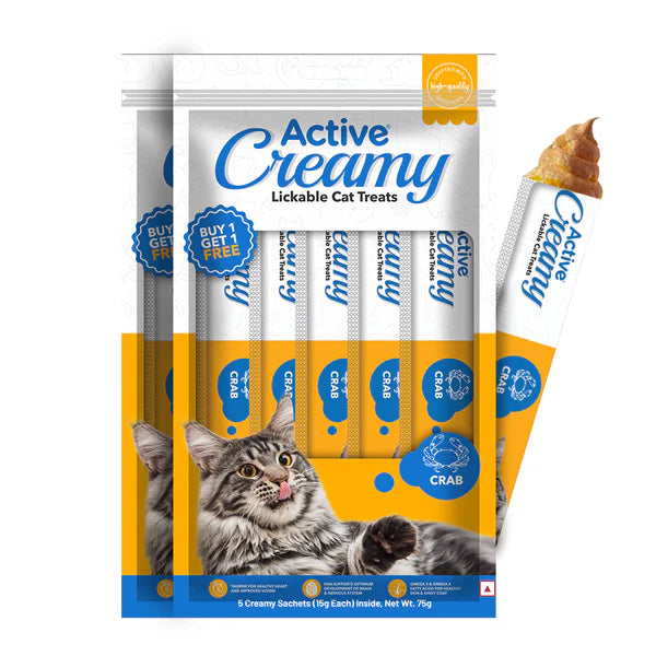 Active Lickable Crab Creamy Cat Treats
