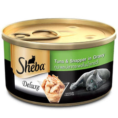 Sheba Complete Nutrition Tuna White Meat & Snapper In Gravy Cat Wet Food and Salmon Flavour Irresistible Cat Dry Food Combo
