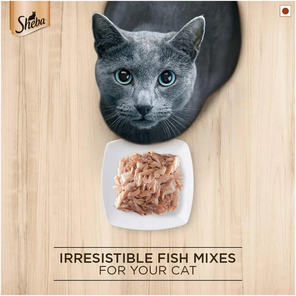 Sheba Fish with Sasami and Skipjack & Salmon Fish Mix Cat Wet Food Combo