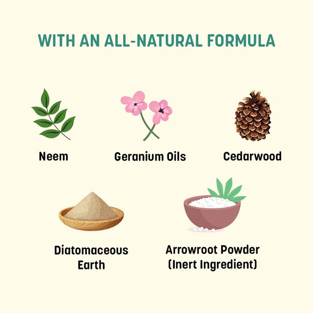 HUFT Sara's Natural Anti Flea & Tick Powder for Dogs and Cats