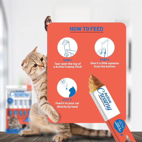 Active Lickable Tuna & Ocean Fish Creamy Cat Treats