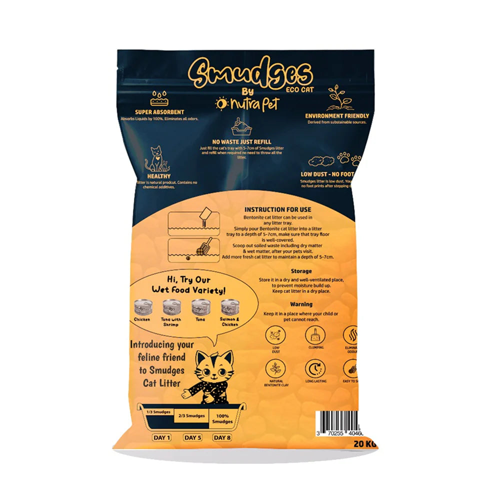 Smudges Eco Lemon Scented Bentonite Clumping Cat Litter