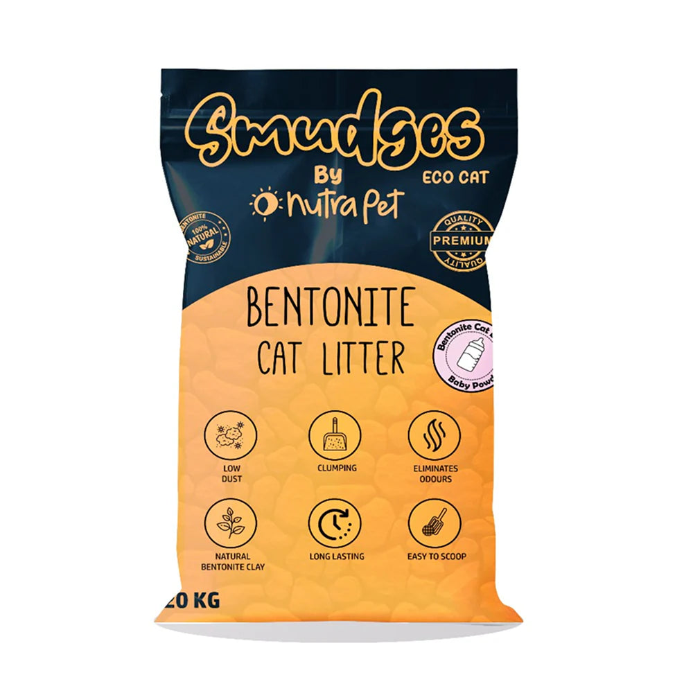 Smudges Eco Bentonite Baby Powder Scented Clumping Cat Litter