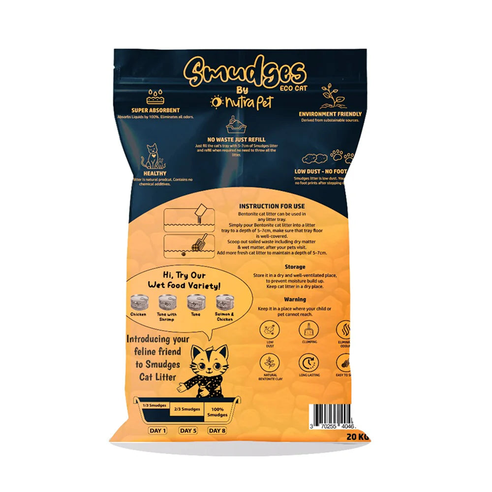 Smudges Eco Bentonite Lavender Scented Clumping Cat Litter