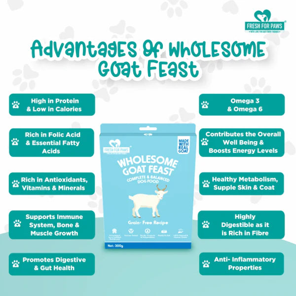 Fresh For Paws Wholesome Goat Feast Wet Food for Cats and Dogs (300g)