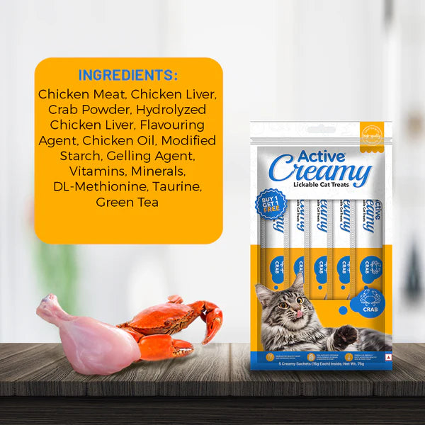 Active Lickable Crab Creamy Cat Treats