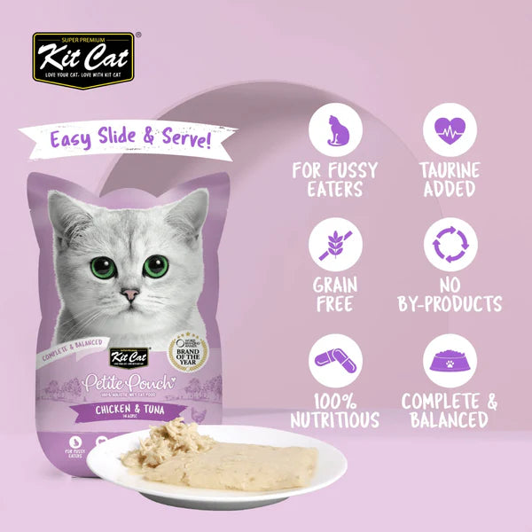Kit Cat Chicken & Tuna, Chicken & Salmon, Tuna & Salmon Fish Cat Wet Food Combo