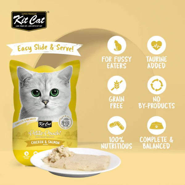 Kit Cat Chicken and Tuna, Salmon Cat Wet Food Combo