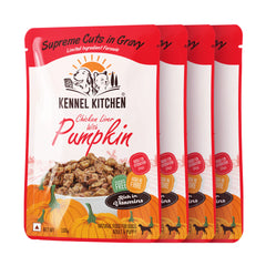 Kennel Kitchen Supreme Cuts in Gravy Chicken Liver Recipe with Pumpkin Puppy & Adult Dog Wet Food (All Life Stage)