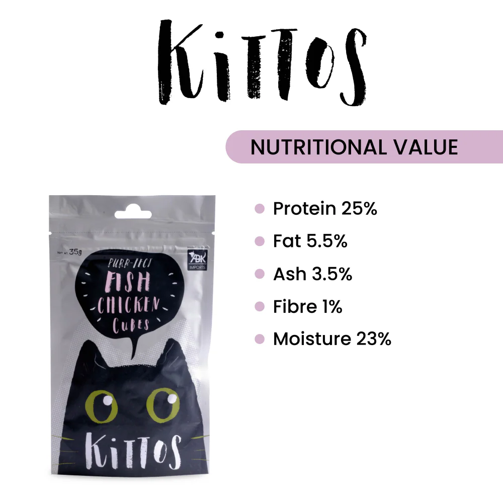 Trixie Premio Cheese Chicken & Kittos Purr fect Fish Chicken Cubes Cat Treats