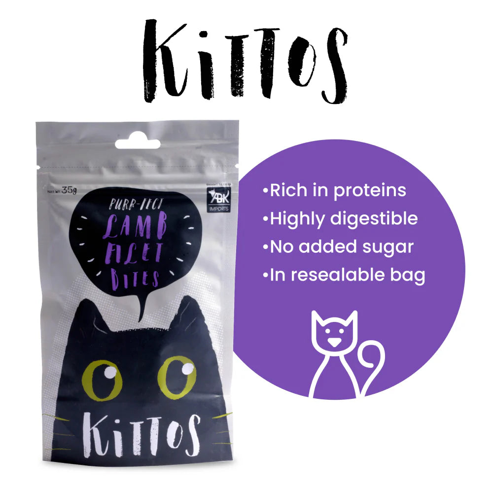 Trixie Premio Ducky Hearts & Kittos Purr fect Lamb Filet Bites Cat Treats