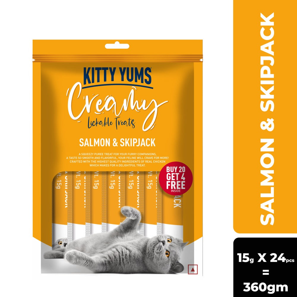 Kitty Yums Salmon & Skipjack Creamy Cat Treats