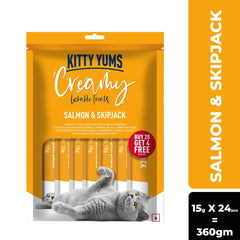 Kitty Yums Salmon & Skipjack Creamy Cat Treats