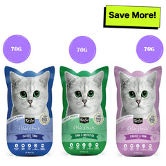 Kit Cat Tuna & White Fish, Chicken & Tuna and Classic Tuna Cat Wet Food Combo