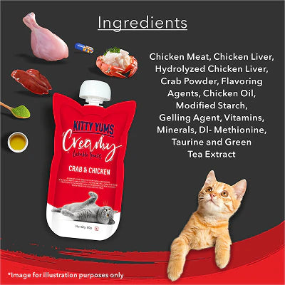 Kitty Yums Lickable Crab & Chicken Creamy Cat Treat