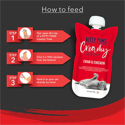 Kitty Yums Lickable Crab & Chicken Creamy Cat Treat