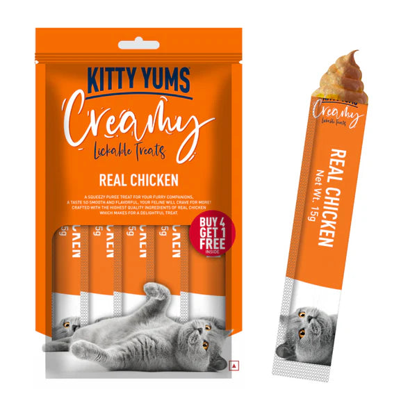 Kitty Yums Real Chicken, Seafood Medley and Crab & Chicken Creamy Cat Treats Combo