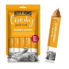 Kitty Yums Salmon & Skipjack and Crab & Chicken Creamy Cat Treats Combo