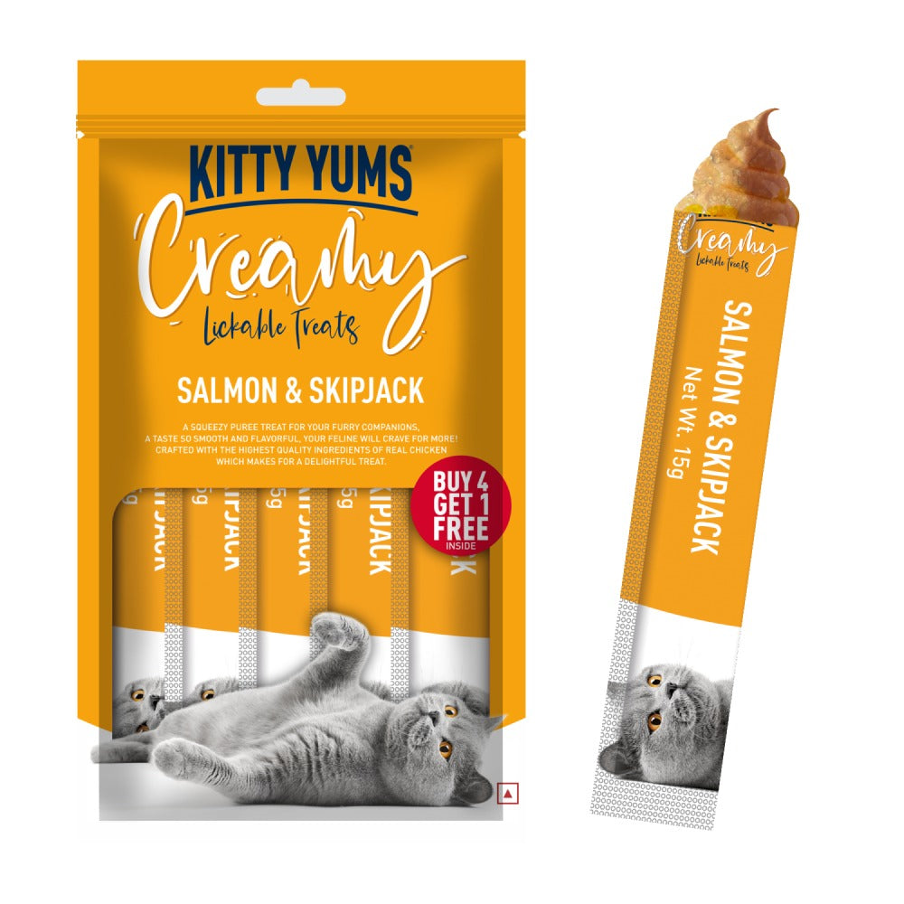 Kitty Yums Salmon & Skipjack Creamy Cat Treats