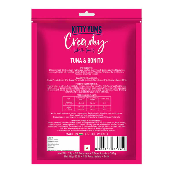 Kitty Yums Tuna & Bonito Creamy Cat Treats