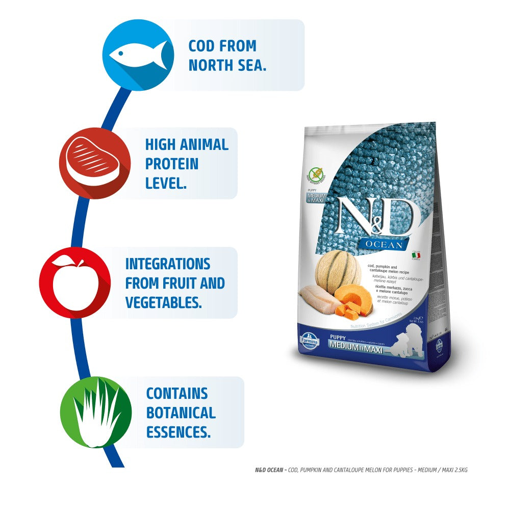 Farmina N&D Ocean Codfish Orange & Pumpkin Grain Free Adult Mini Dog Dry Food