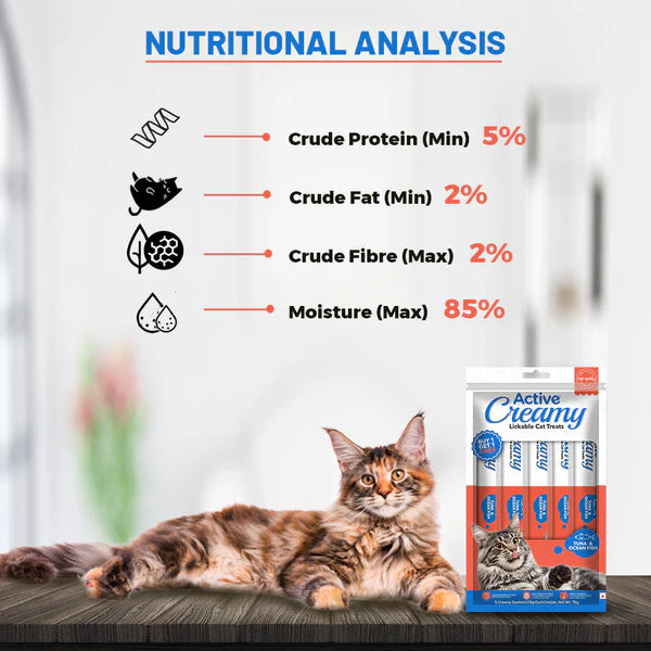 Active Lickable Tuna & Ocean Fish Creamy Cat Treats