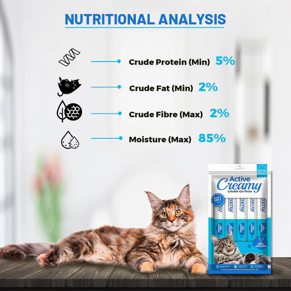 Active Lickable Real Chicken Creamy Cat Treats