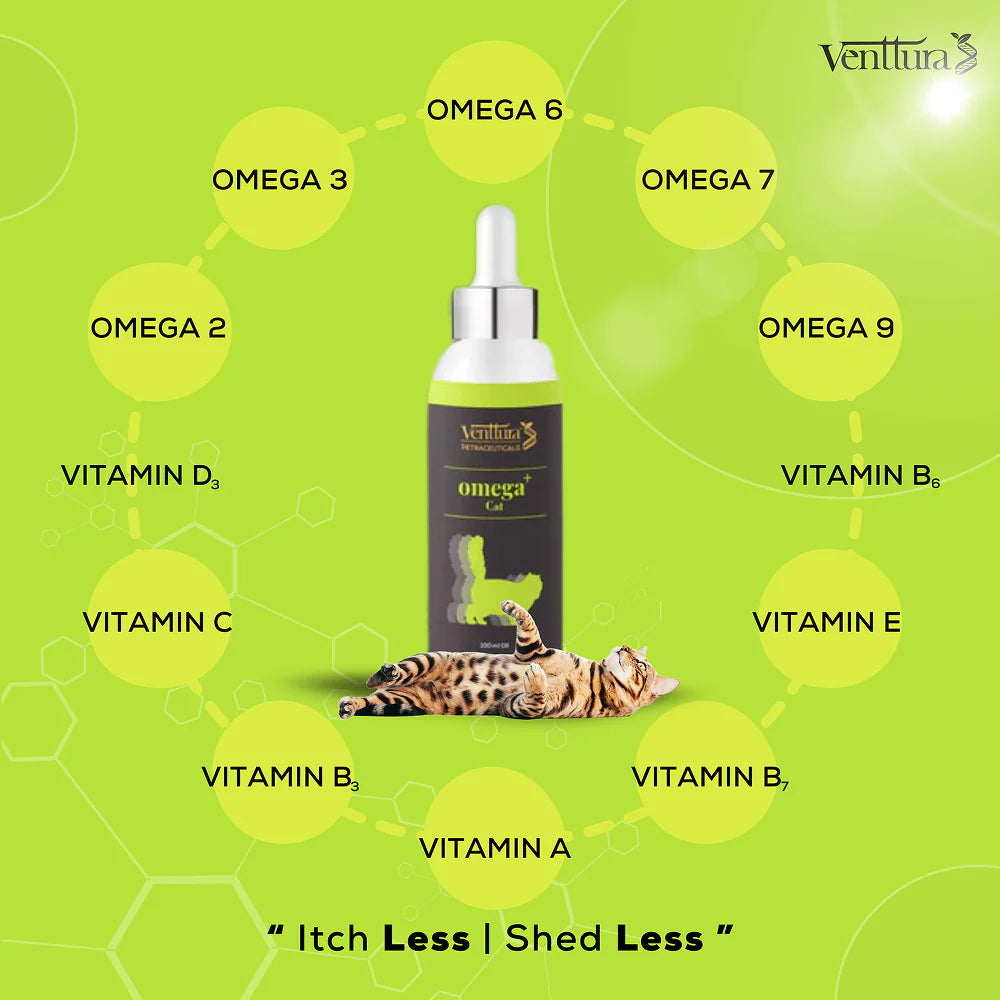 Venttura Healthy Skin & Glowing Coat Omega Fatty Acid Supplement for Cats