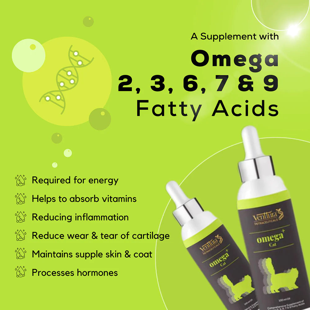 Venttura Healthy Skin & Glowing Coat Omega Fatty Acid Supplement for Cats