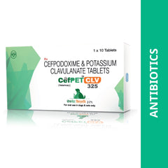 Intas Cefpet CLV 325 Tablets for Dogs and Cats (pack of 10 tablets)