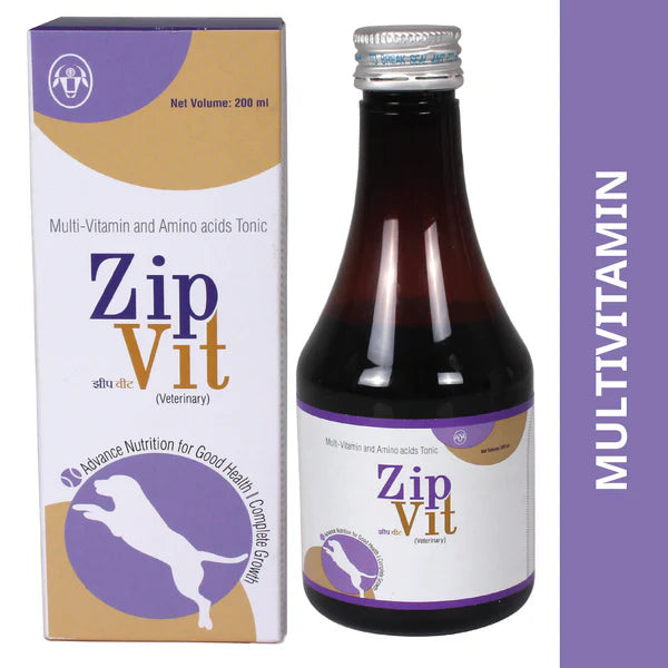 Intas Zipvit Multi Vitamin Supplement for Dogs and Cats (200ml)