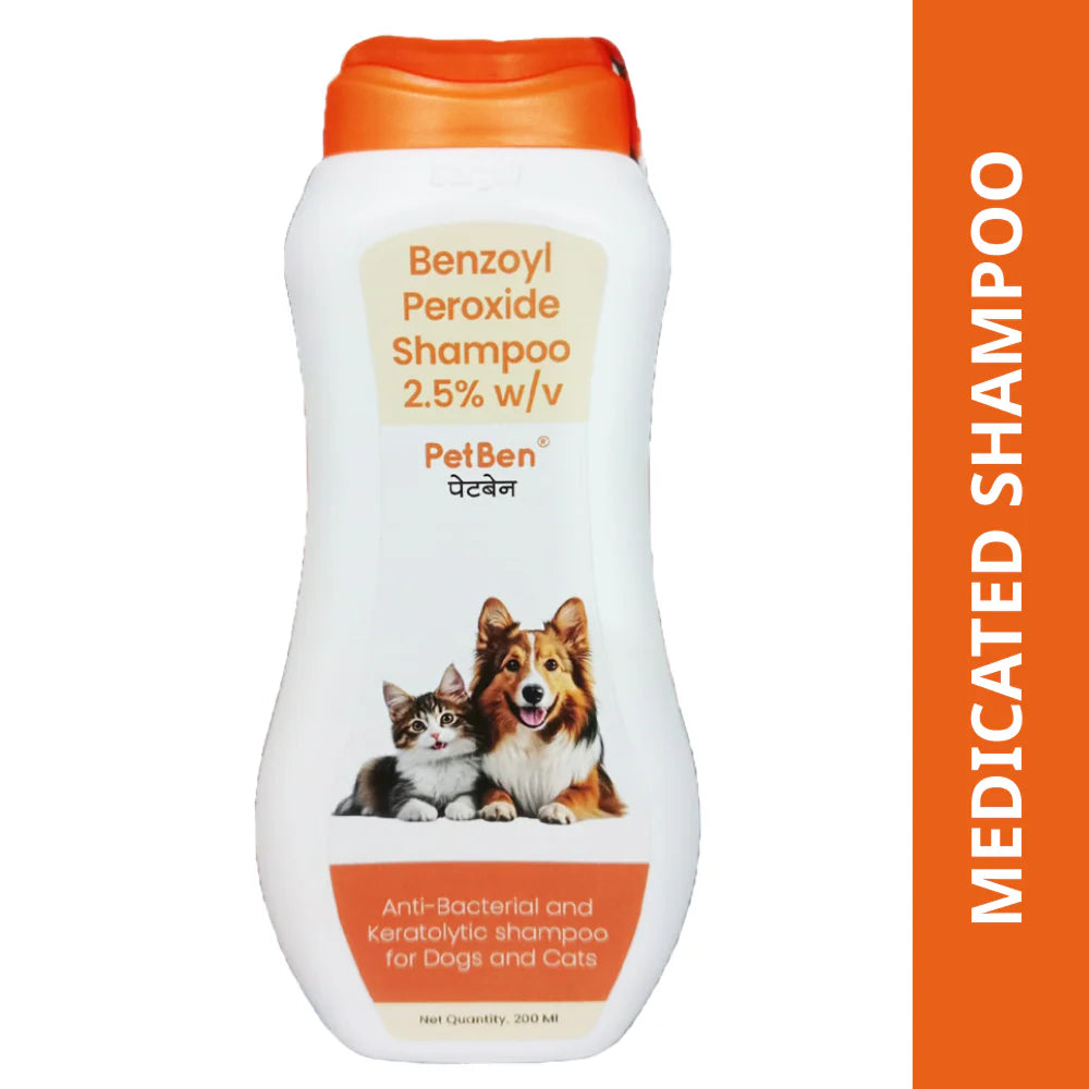 Petcare Petben (Benzoyl peroxide) Shampoo for Dogs & Cats (200ml)