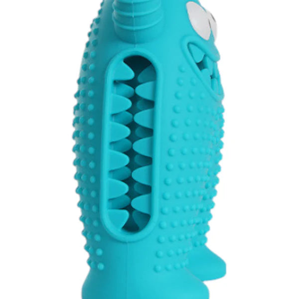 Talking Dog Club Monster Tough Rubber Toy for Dogs and Cats (Blue)