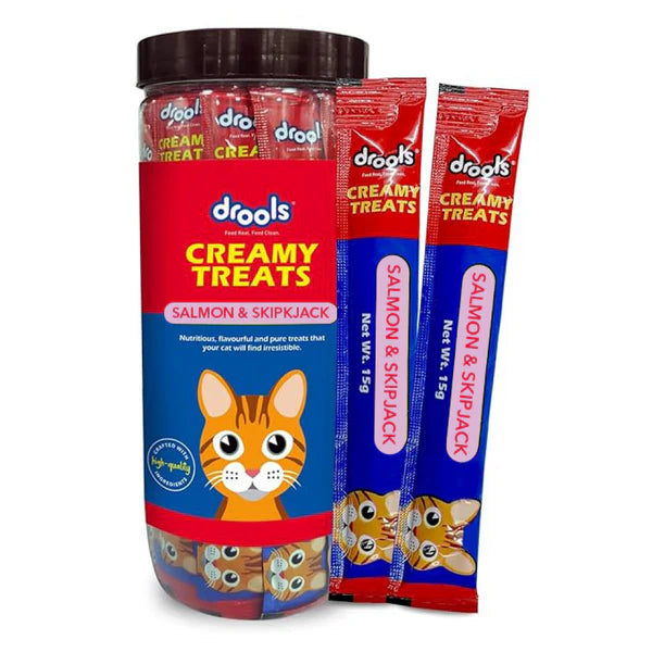 Drools Salmon & Skipjack and Crab & Chicken Creamy Cat Treats Combo
