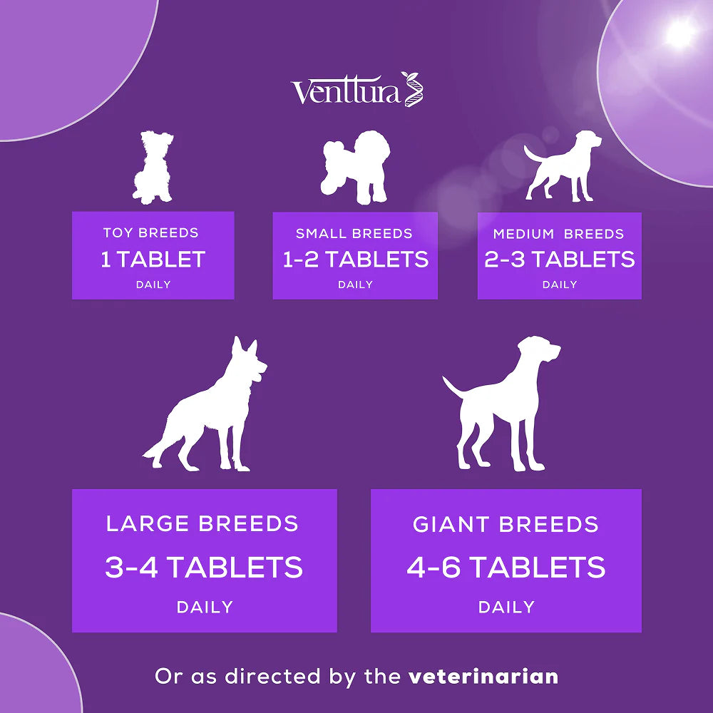 Venttura Fur Plus Chewable Skin & Coat Supplement Tablets for Dogs