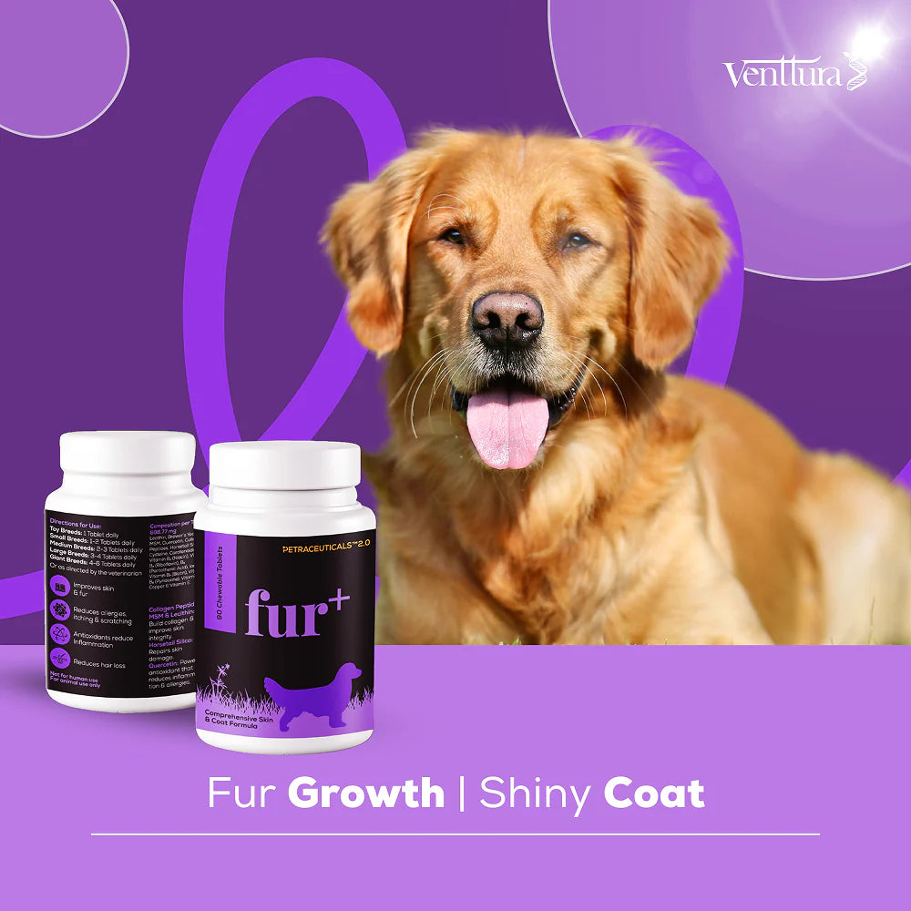 Venttura Fur Plus Chewable Skin & Coat Supplement Tablets for Dogs