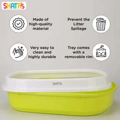 Skatrs Litter Tray for Cats (Green)
