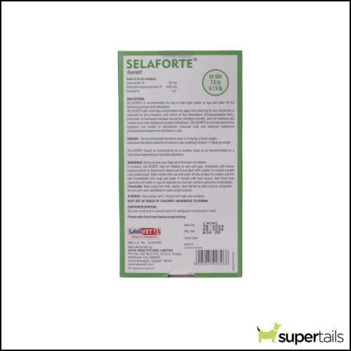 Savavet Selaforte (Selamectin) Tick and Flea Control Spot On for Cats