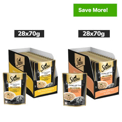 Sheba Chicken With Tuna In Gravy and Tuna Pumpkin & Carrot In Gravy Rich Premium Adult Fine Cat Wet Food Combo