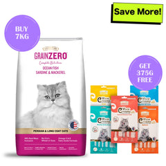 Signature Grain Zero Ocean Fish, Sardine and Mackerel Long Coat & Persian Adult Cat Dry Food